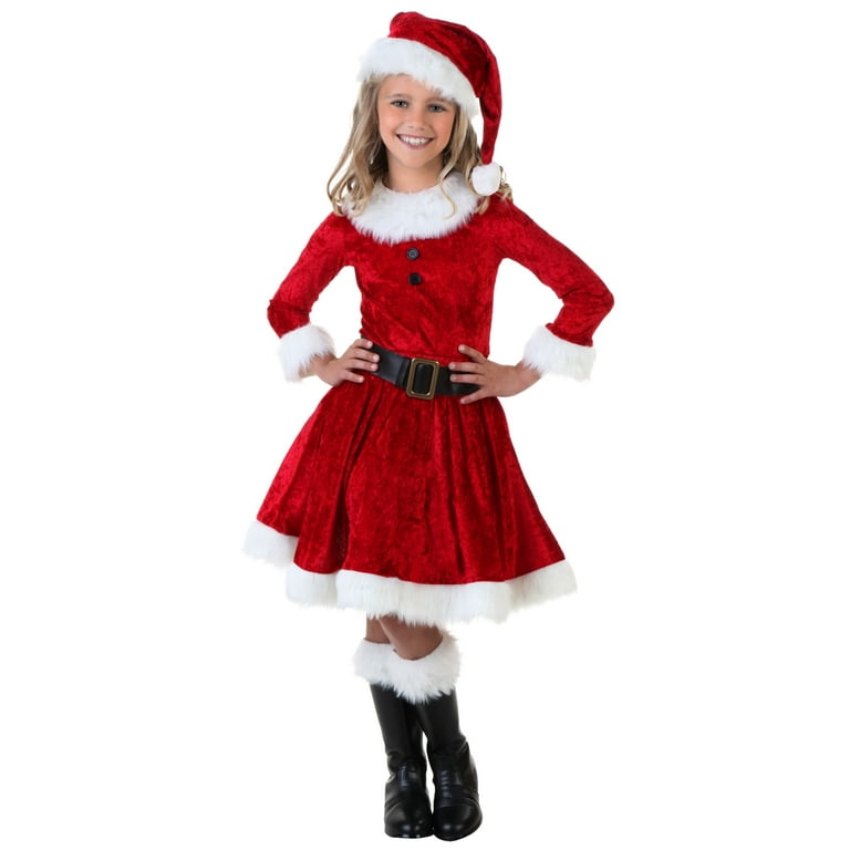 Little Miss Santa Claus Ladies Christmas Fancy Dress Xmas Womens Costume Outfit